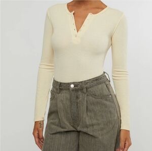 WeWoreWhat Henley Bodysuit